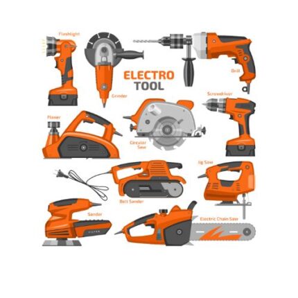 Power tools, machinery.